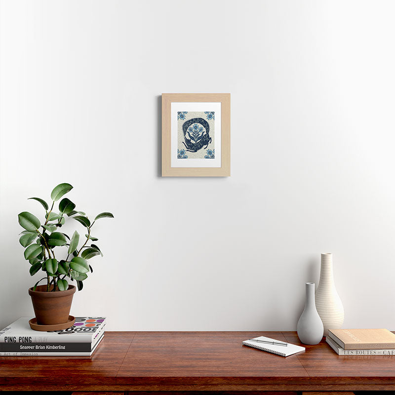 A Fox Chasing Its Tail Framed Art Print