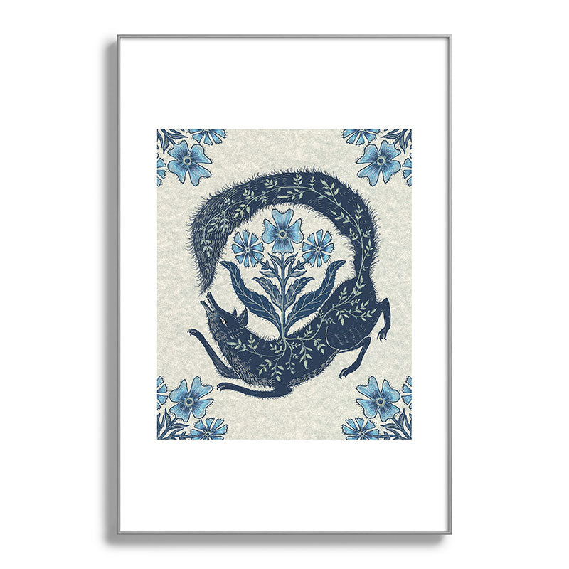 A Fox Chasing Its Tail Framed Art Print