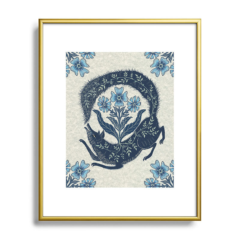 A Fox Chasing Its Tail Framed Art Print