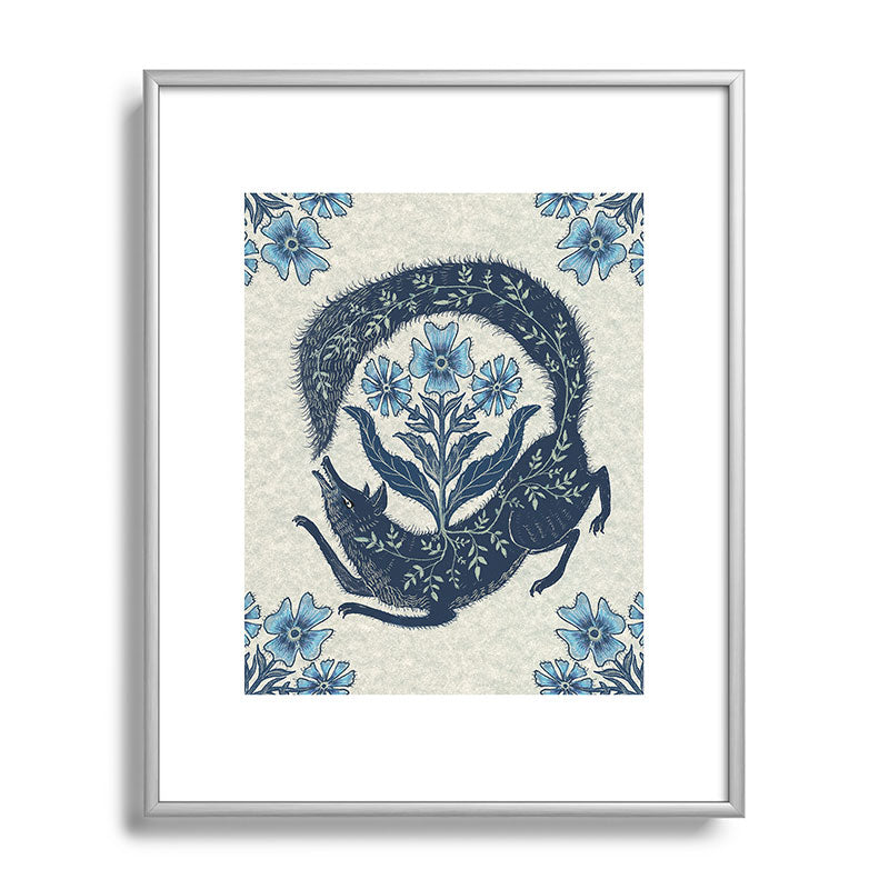 A Fox Chasing Its Tail Framed Art Print