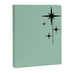 1950s Atomic Age Retro Starbursts in Aqua Mint and Black Canvas Print
