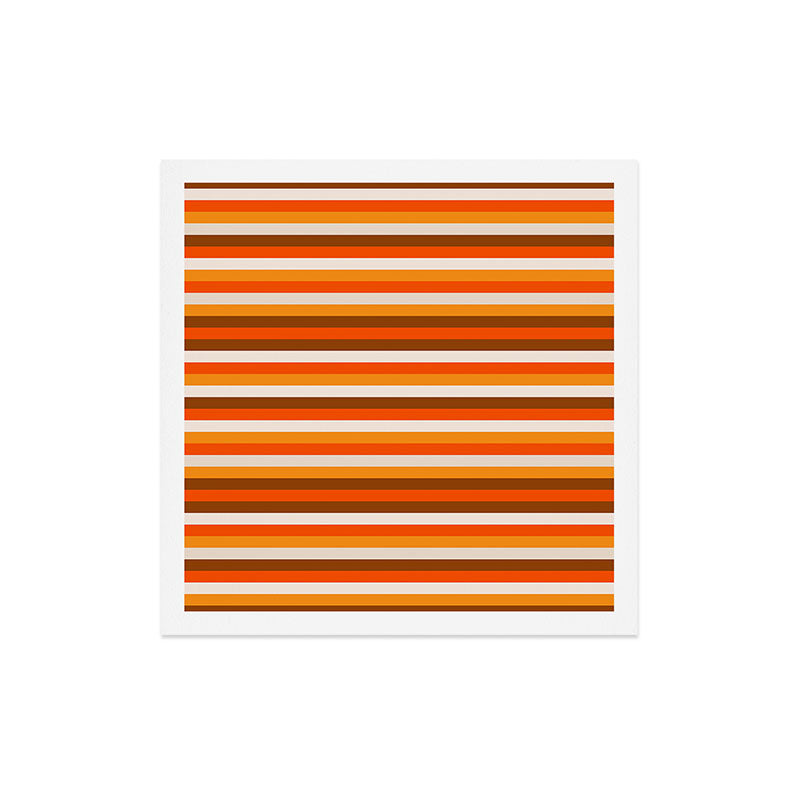 70s Fine Stripes in Retro Orange and Brown Art Print
