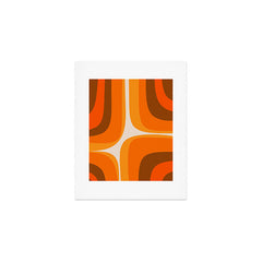 70s Retro Groove Minimalist Mid Century Modern Abstract in 1970s Brown and Orange Art Print