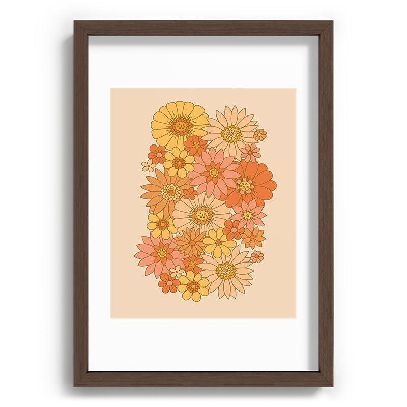 70s Retro Daisy Floral Framed Art Print