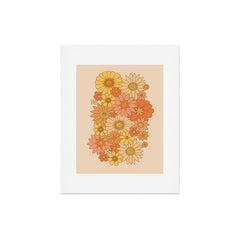 70s Retro Daisy Floral Art Print