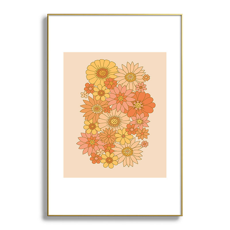 70s Retro Daisy Floral Framed Art Print