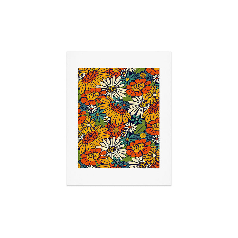 70s Retro Floral - Bold Art Print