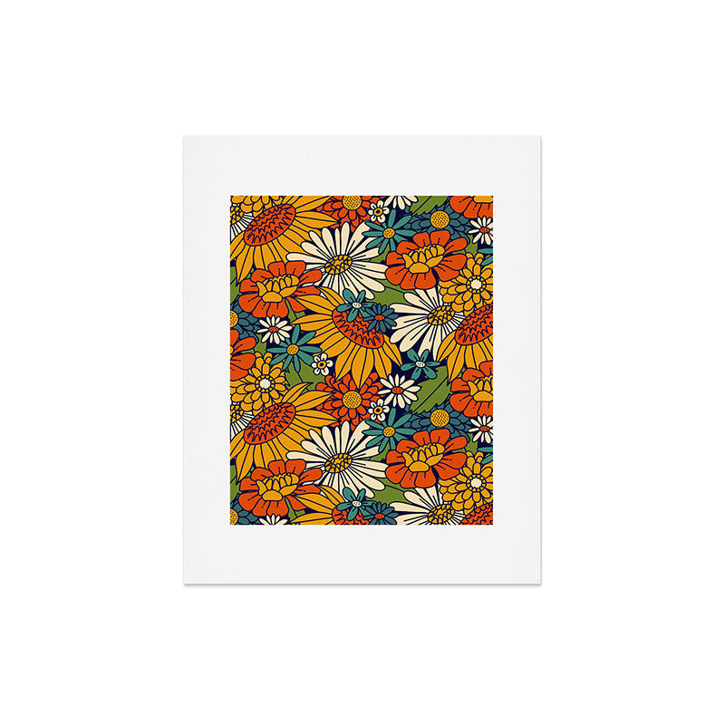 70s Retro Floral - Bold Art Print