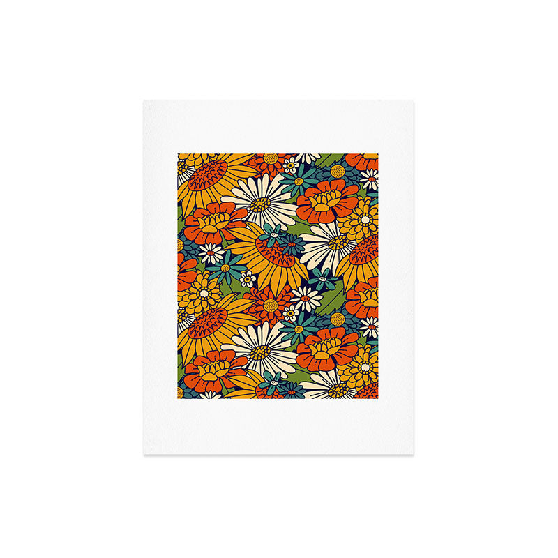 70s Retro Floral - Bold Art Print