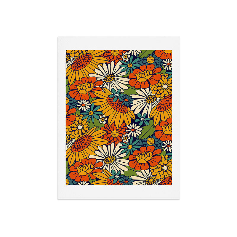 70s Retro Floral - Bold Art Print