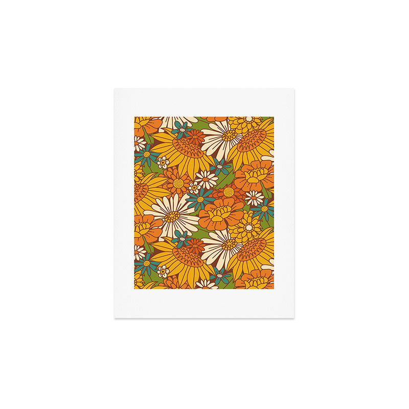 70s Retro Floral Art Print