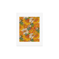70s Retro Floral Art Print