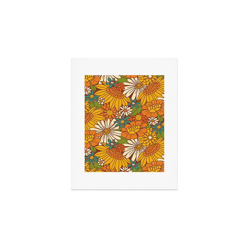 70s Retro Floral Art Print