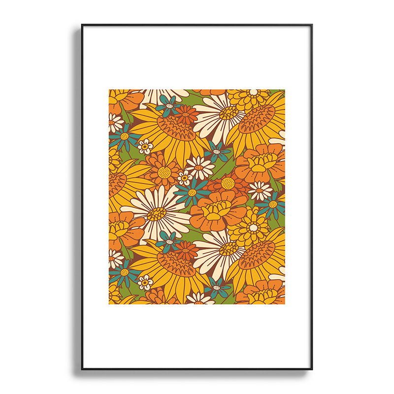 70s Retro Floral Framed Art Print