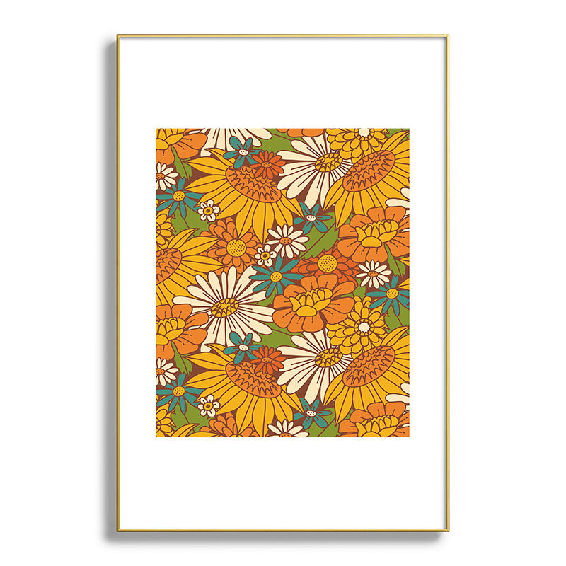 70s Retro Floral Framed Art Print