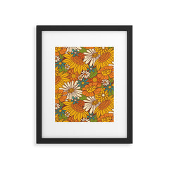 70s Retro Floral Framed Art Print