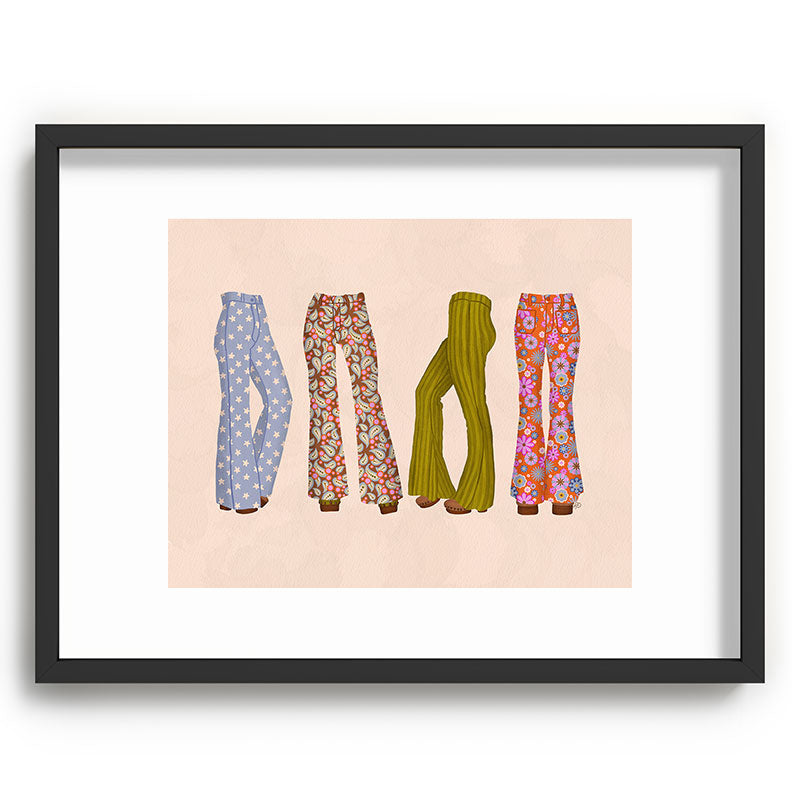 1970s Bellbottom Bliss Retro Fashion Framed Art Print