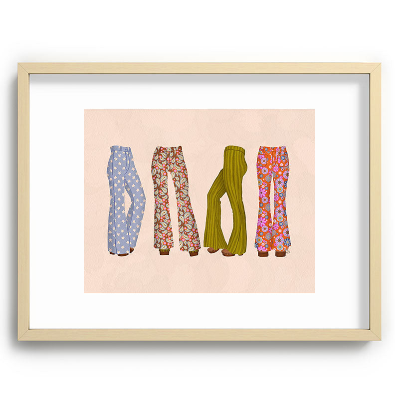 1970s Bellbottom Bliss Retro Fashion Framed Art Print