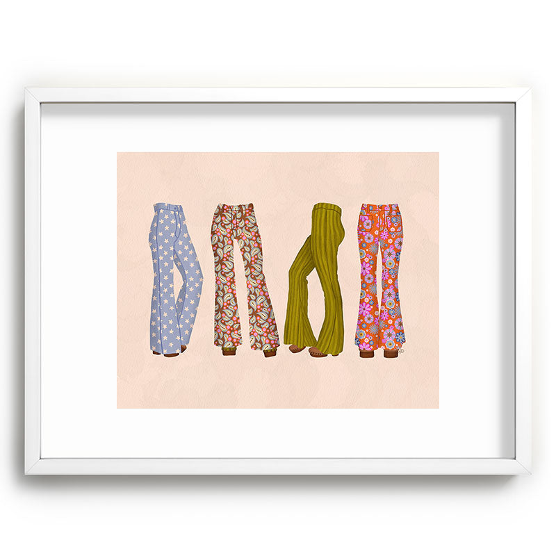 1970s Bellbottom Bliss Retro Fashion Framed Art Print
