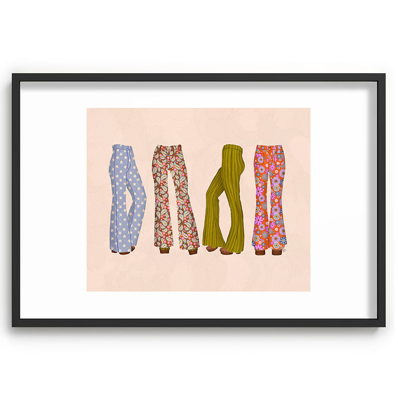 1970s Bellbottom Bliss Retro Fashion Framed Art Print