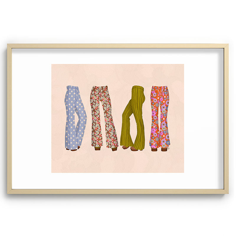 1970s Bellbottom Bliss Retro Fashion Framed Art Print