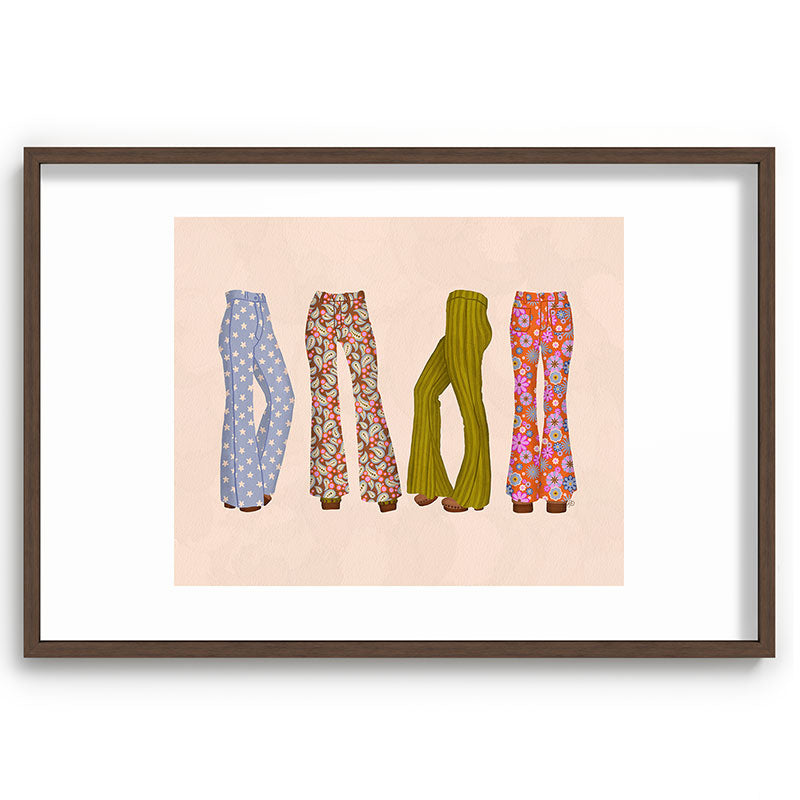 1970s Bellbottom Bliss Retro Fashion Framed Art Print