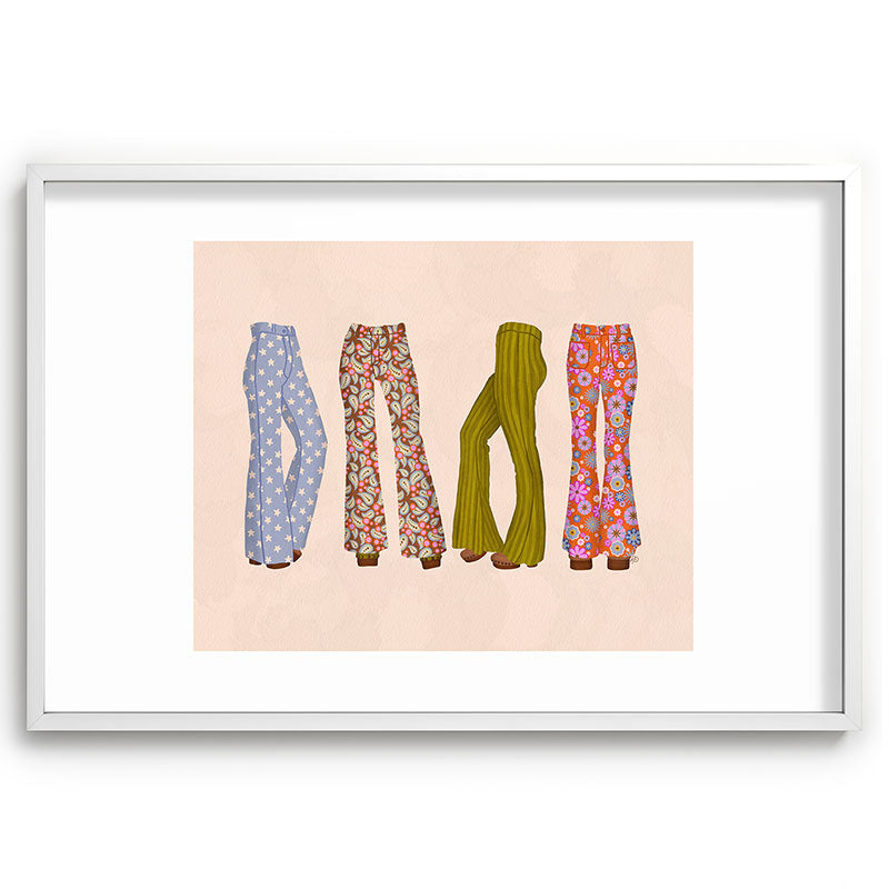 1970s Bellbottom Bliss Retro Fashion Framed Art Print