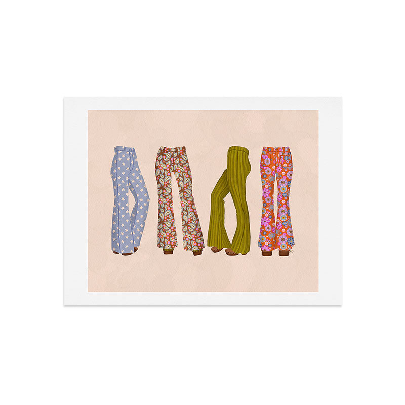 1970s Bellbottom Bliss Retro Fashion Art Print