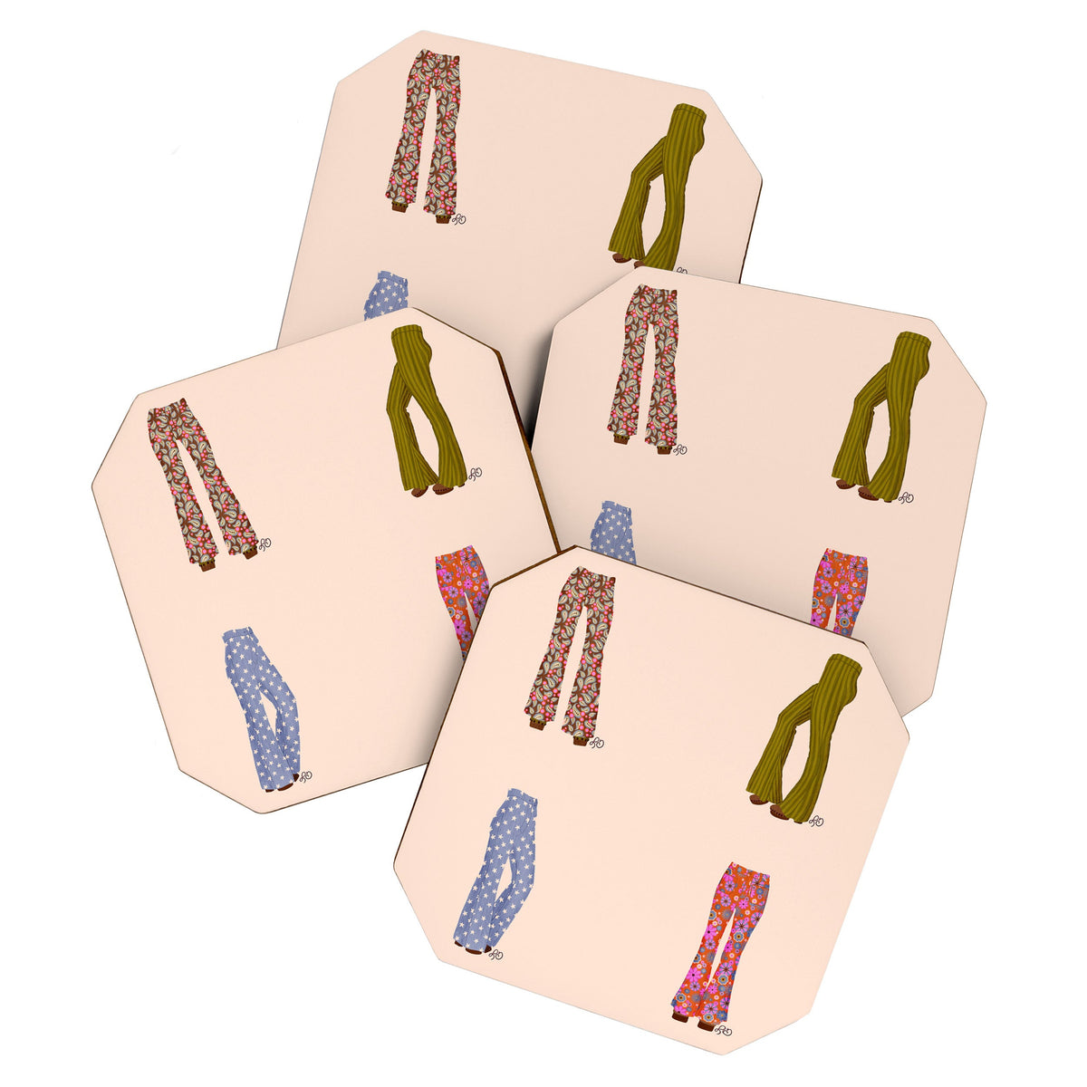 1970s Bellbottom Bliss Retro Fashion Coaster