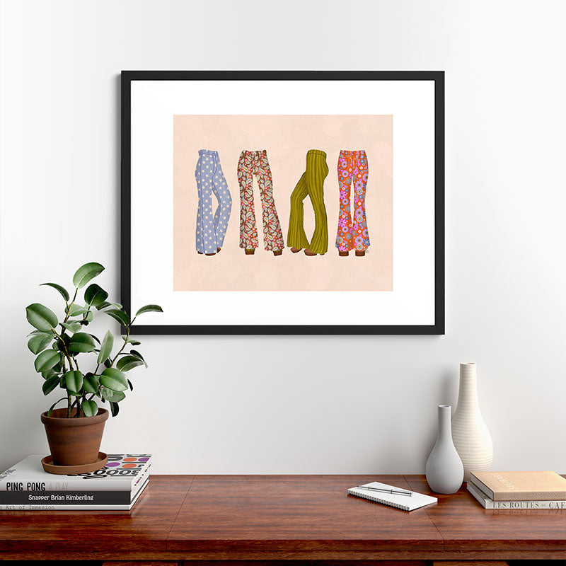1970s Bellbottom Bliss Retro Fashion Framed Art Print
