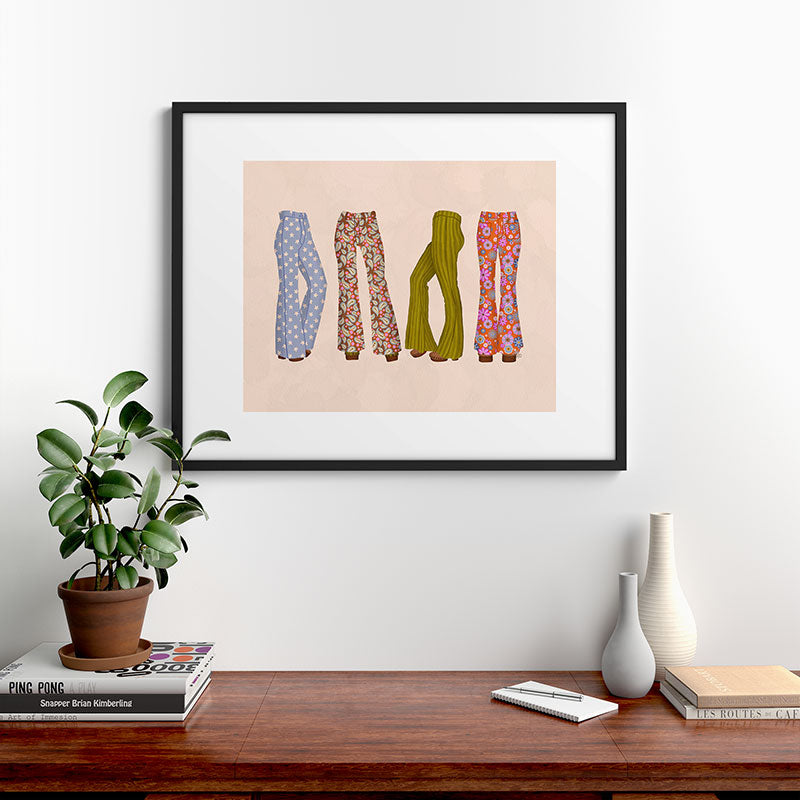 1970s Bellbottom Bliss Retro Fashion Framed Art Print