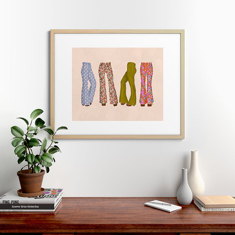 1970s Bellbottom Bliss Retro Fashion Framed Art Print