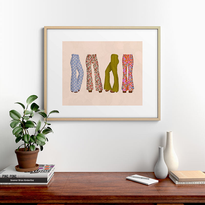 1970s Bellbottom Bliss Retro Fashion Framed Art Print