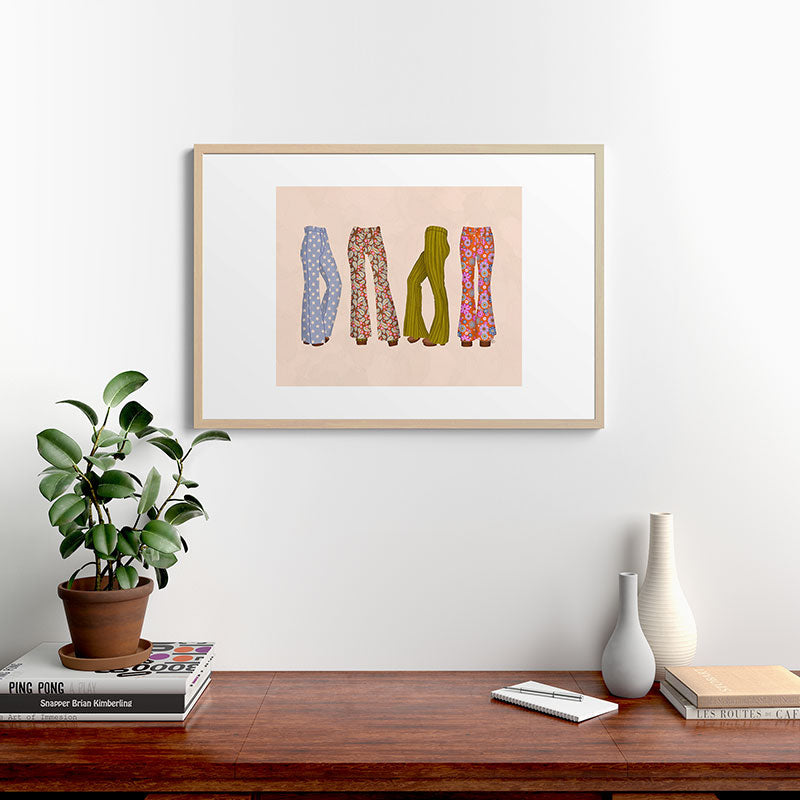 1970s Bellbottom Bliss Retro Fashion Framed Art Print