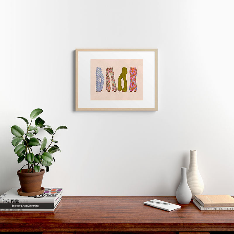 1970s Bellbottom Bliss Retro Fashion Framed Art Print
