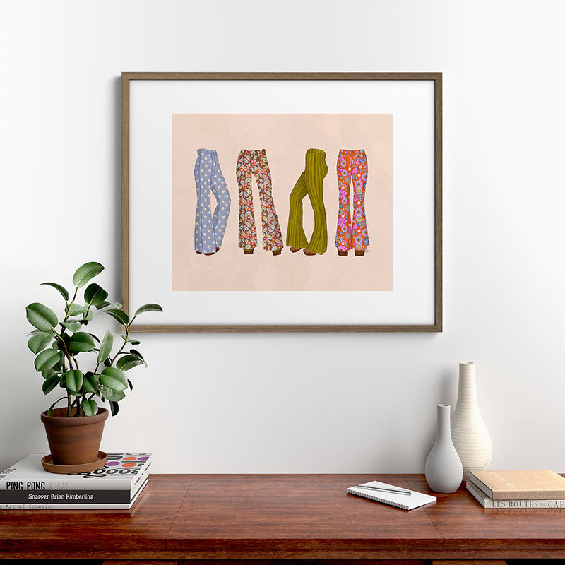1970s Bellbottom Bliss Retro Fashion Framed Art Print
