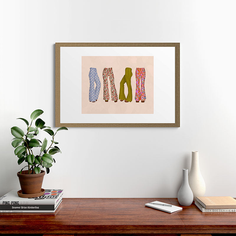 1970s Bellbottom Bliss Retro Fashion Framed Art Print