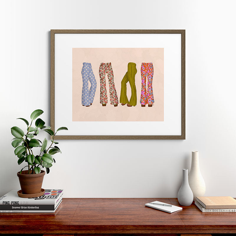 1970s Bellbottom Bliss Retro Fashion Framed Art Print