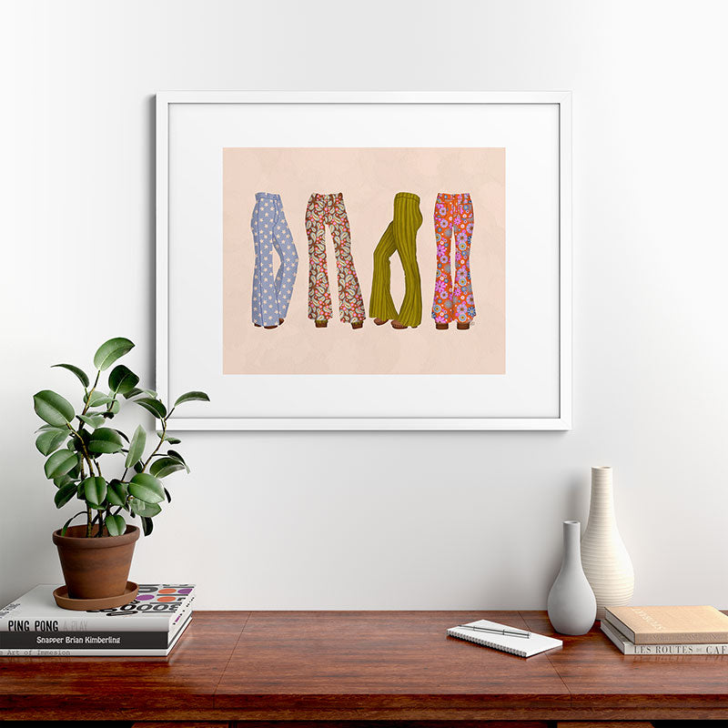 1970s Bellbottom Bliss Retro Fashion Framed Art Print