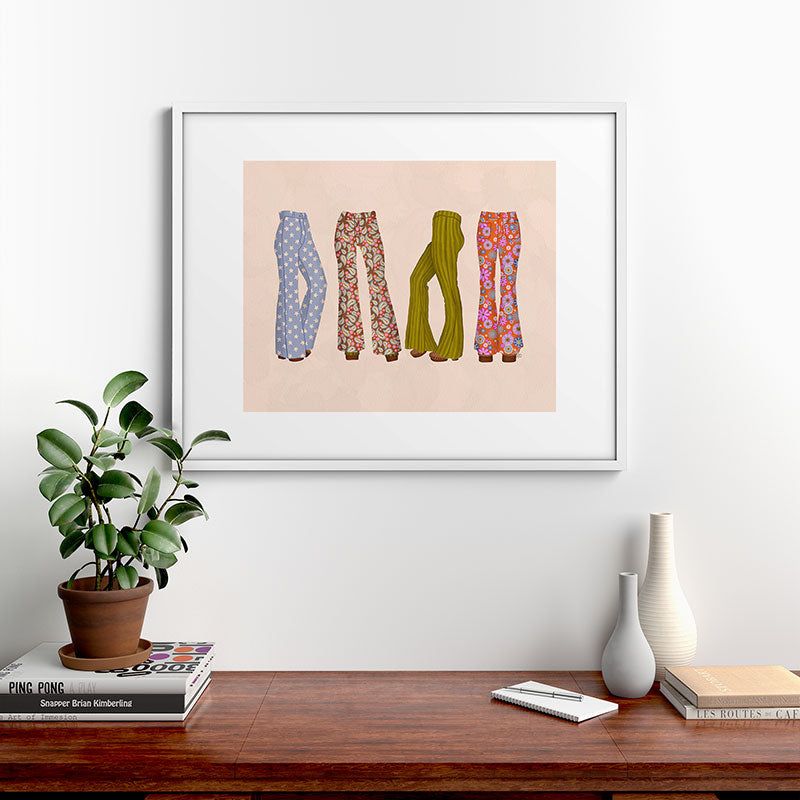1970s Bellbottom Bliss Retro Fashion Framed Art Print