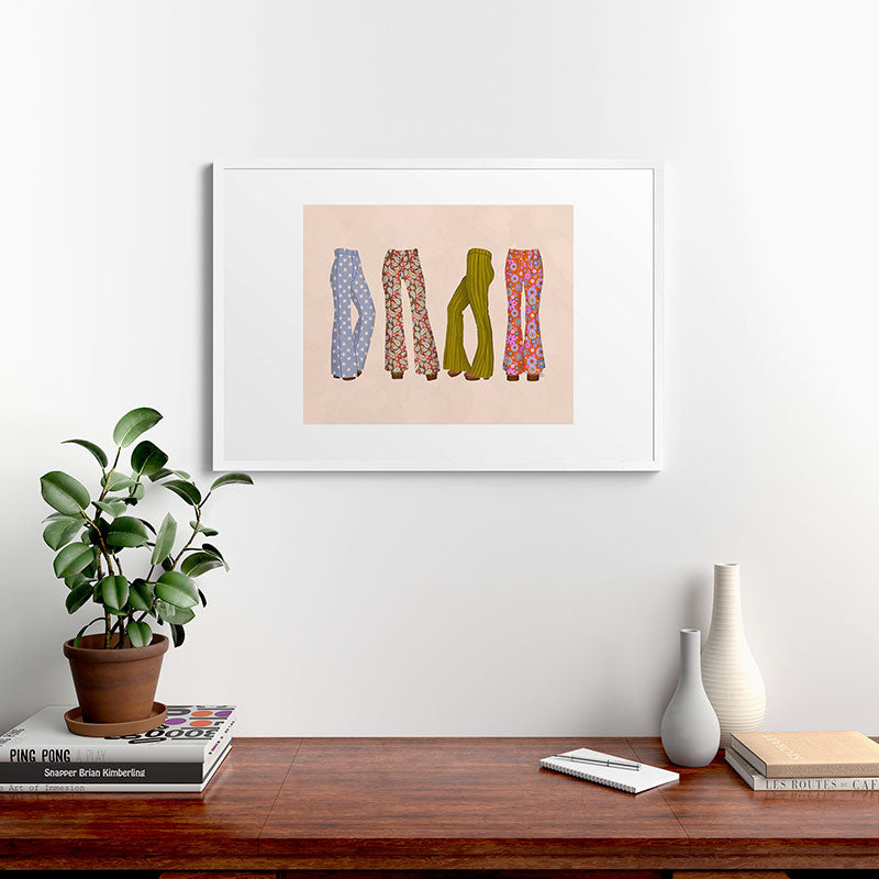 1970s Bellbottom Bliss Retro Fashion Framed Art Print