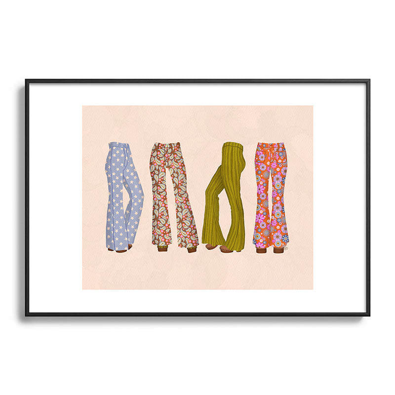 1970s Bellbottom Bliss Retro Fashion Framed Art Print