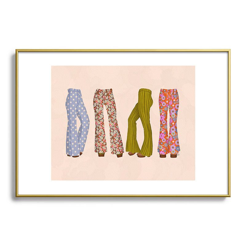 1970s Bellbottom Bliss Retro Fashion Framed Art Print
