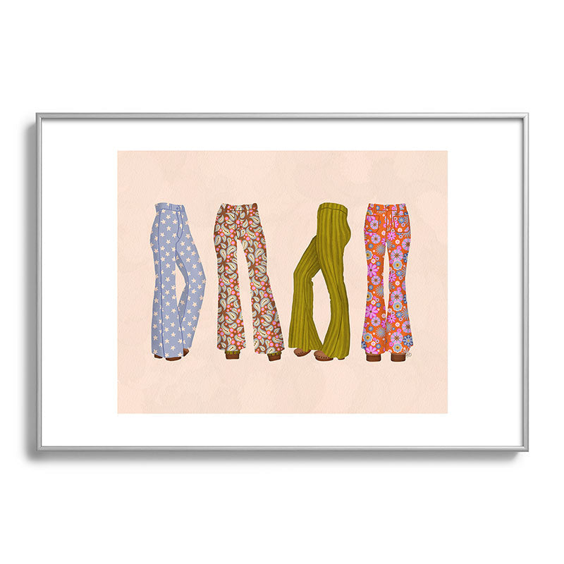 1970s Bellbottom Bliss Retro Fashion Framed Art Print