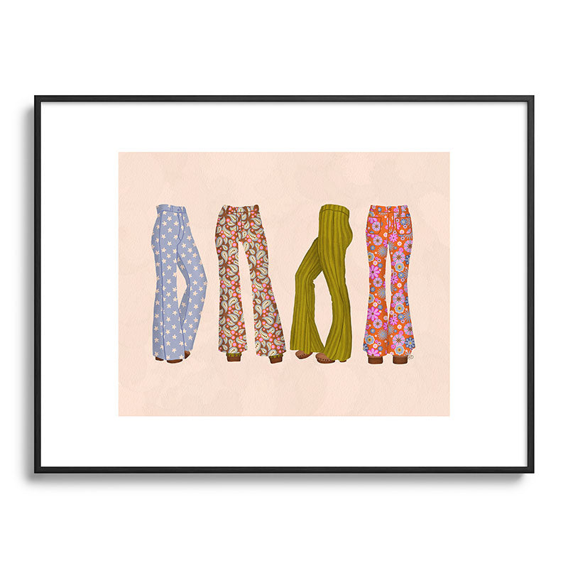 1970s Bellbottom Bliss Retro Fashion Framed Art Print
