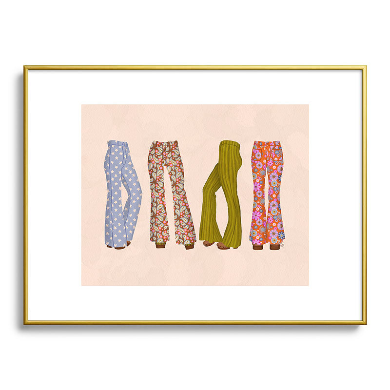 1970s Bellbottom Bliss Retro Fashion Framed Art Print