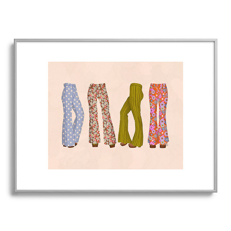 1970s Bellbottom Bliss Retro Fashion Framed Art Print
