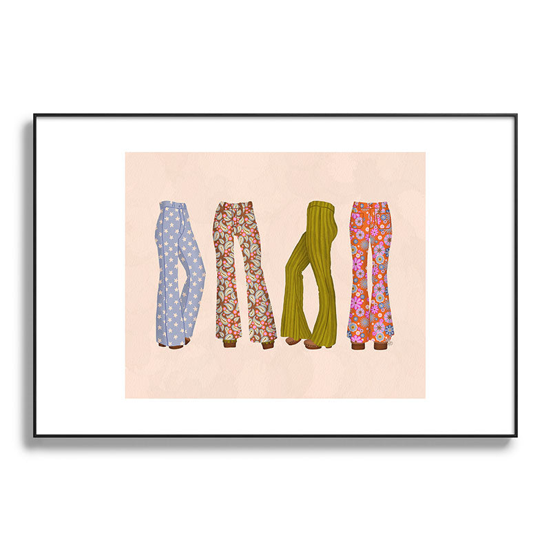 1970s Bellbottom Bliss Retro Fashion Framed Art Print
