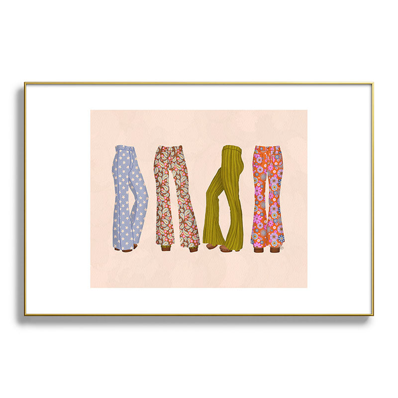 1970s Bellbottom Bliss Retro Fashion Framed Art Print