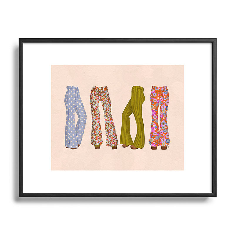 1970s Bellbottom Bliss Retro Fashion Framed Art Print